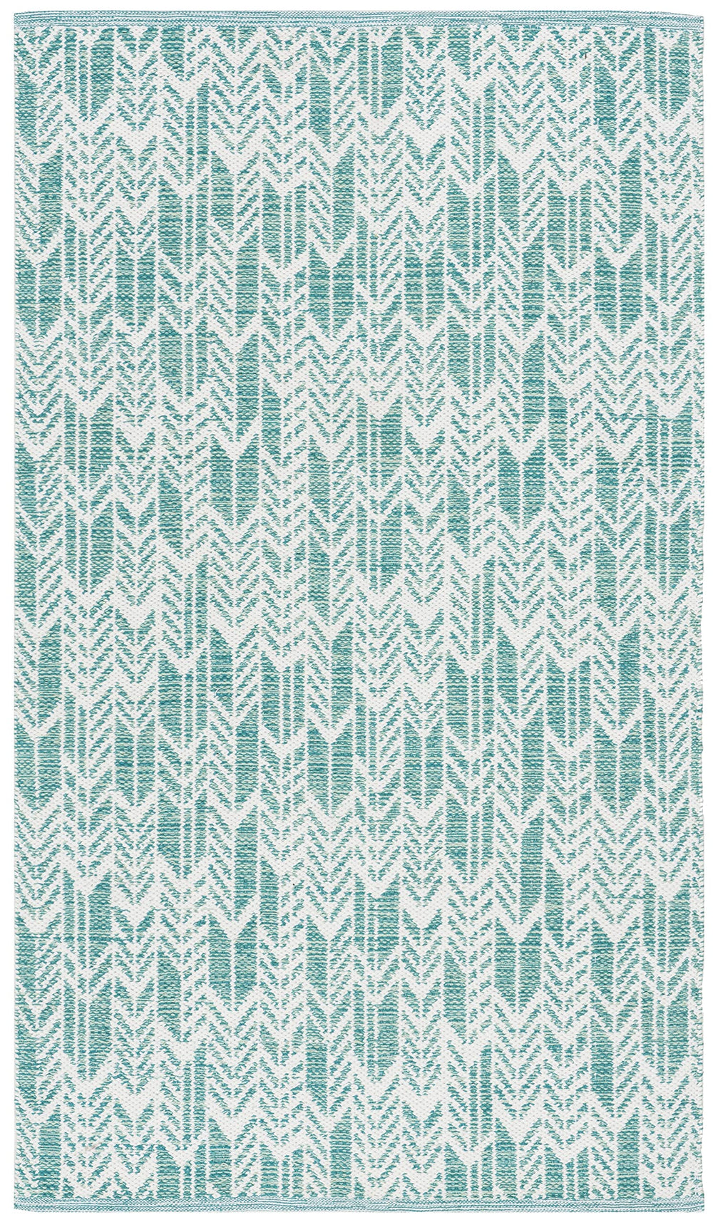SAFAVIEH Montauk Collection Accent Rug - 3' x 5' Aqua & Ivory Handmade Cotton - Diamond Home USA