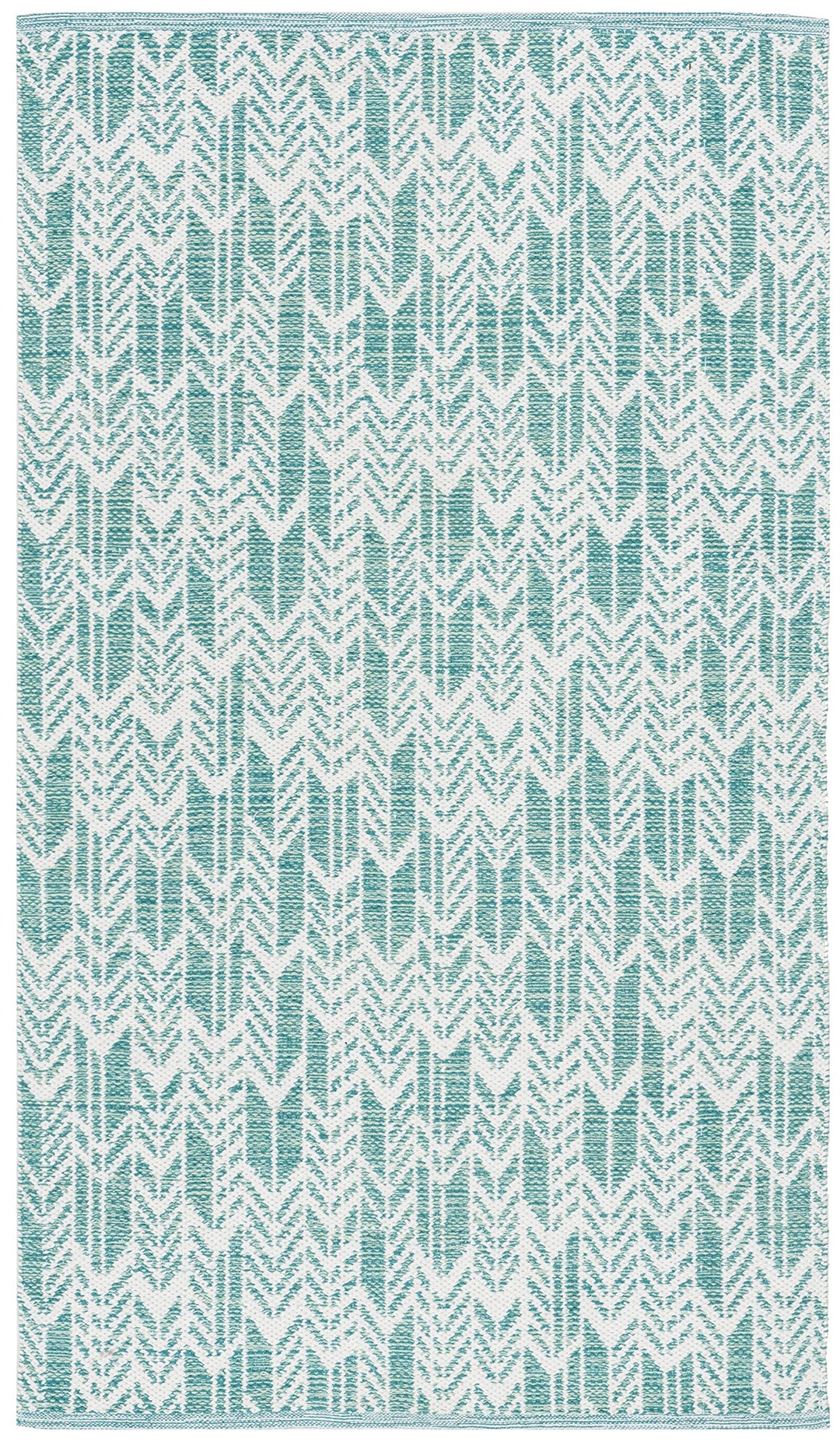 SAFAVIEH Montauk Collection Accent Rug - 3' x 5' Aqua & Ivory Handmade Cotton - Diamond Home USA