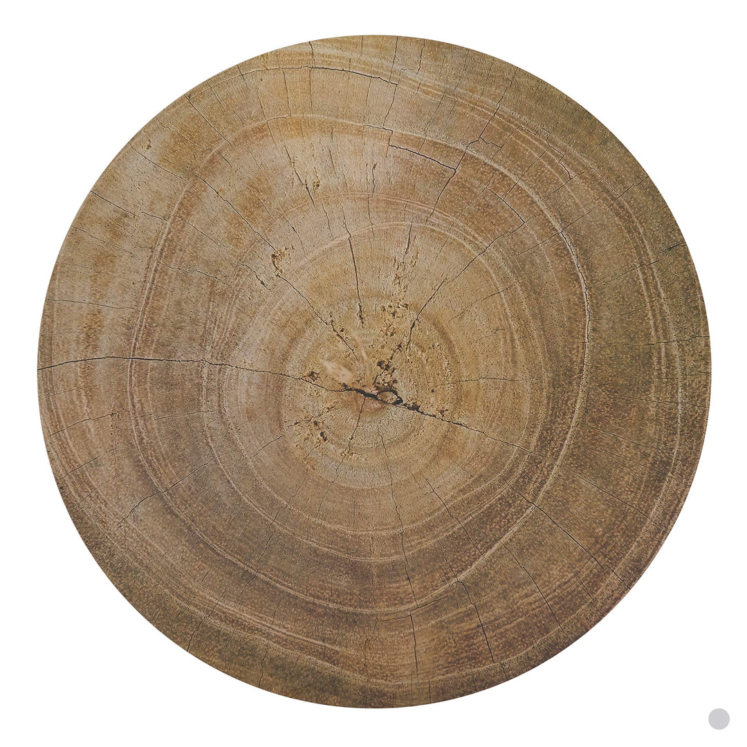 Wood Print Table Mats (Set of 4) Tan Round Synthetic Fiber - Diamond Home USA