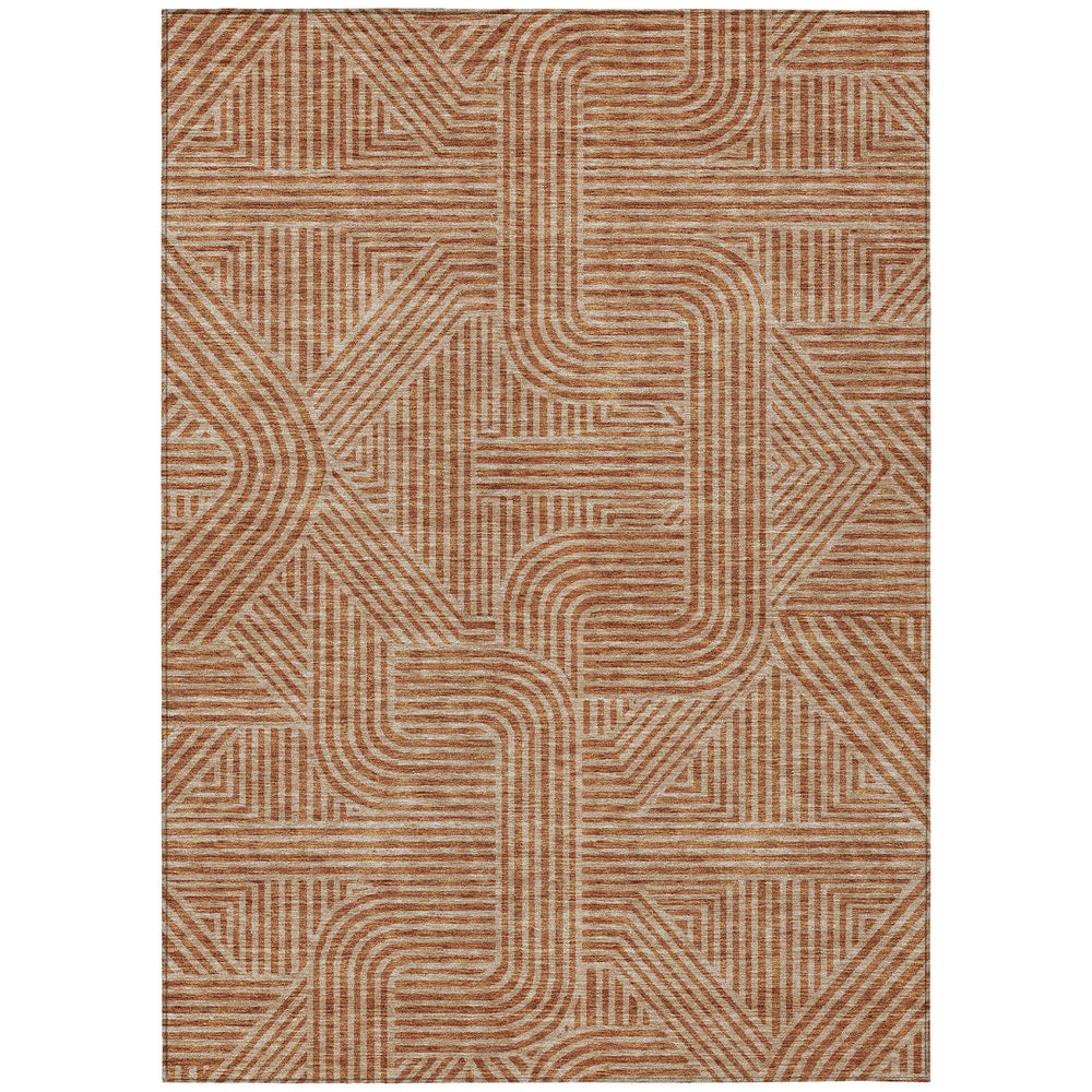 Addison Rugs Chantille ACN917 Terracotta 5' x 7'6" Indoor/Outdoor Machine Terracotta - 5' x 7'6"