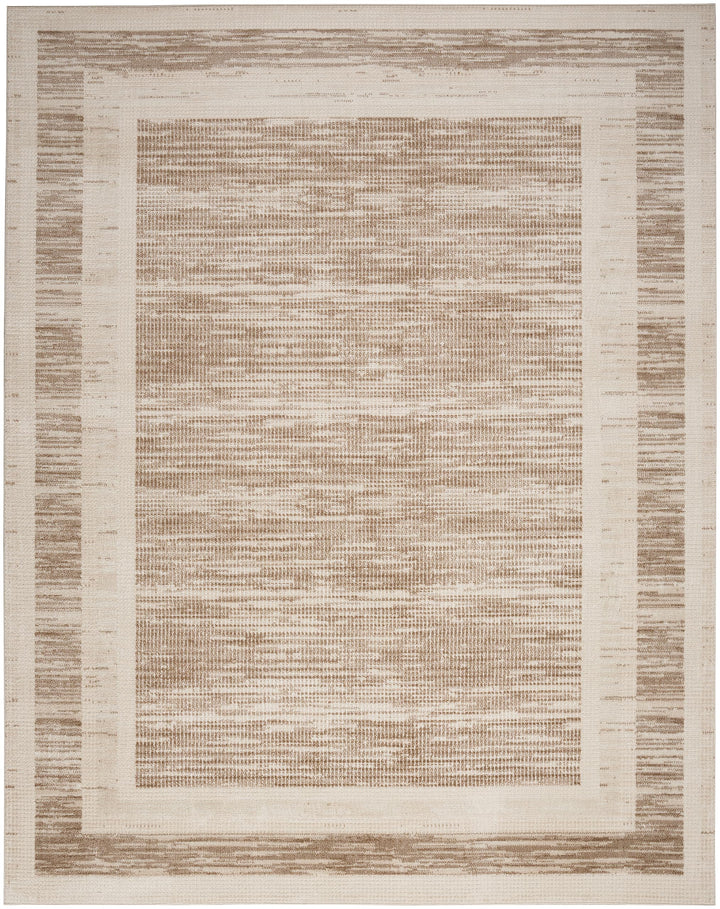 Nourison Serenity Home Contemporary Mocha Ivory 5'3" x 7'3" Area -Rug Easy - Diamond Home USA