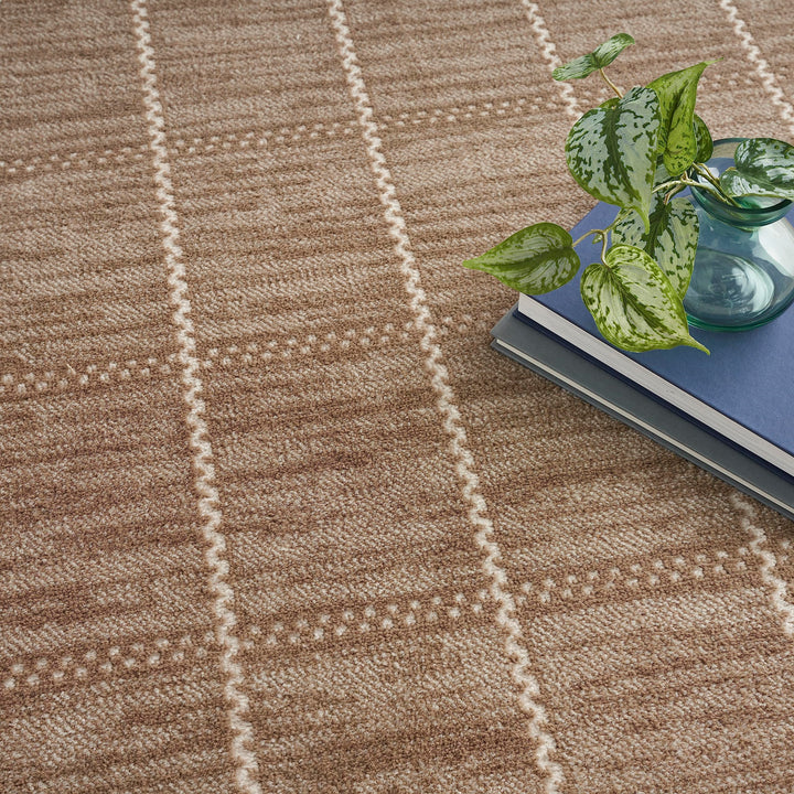 Nourison Serenity Home Geometric Mocha Ivory 7'10" x 9'10" Area -Rug Easy - Diamond Home USA