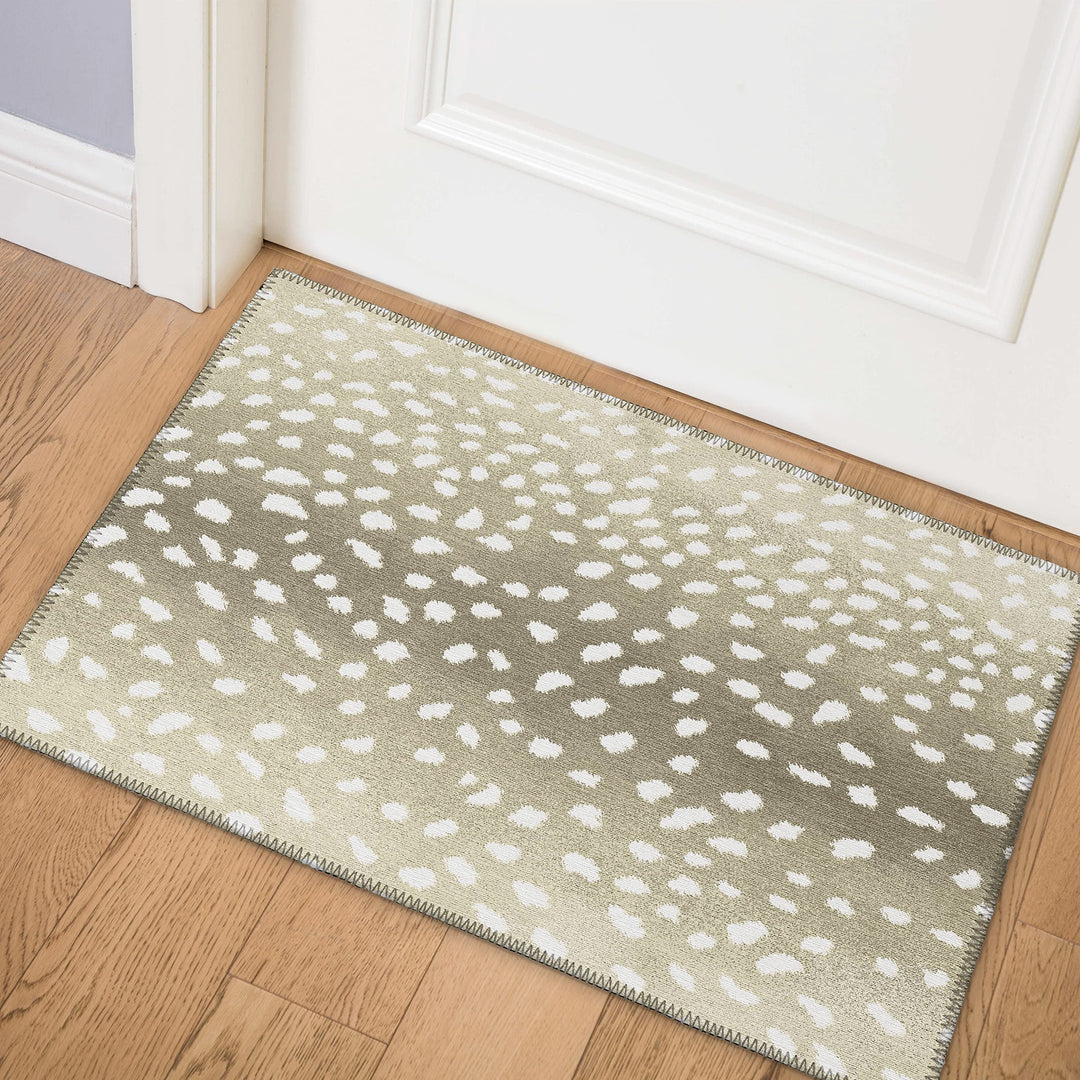 Addison Rugs Safari ASF33 Fawn Washable 1'8" x 2'6" Indoor Outdoor Area Rug Easy 1'8" x 2'6" - Fawn