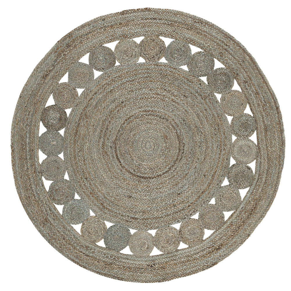 SAAVIEH Natural iber Collection Area Rug - 4' Round Grey Handmade Boho Charm - Diamond Home USA