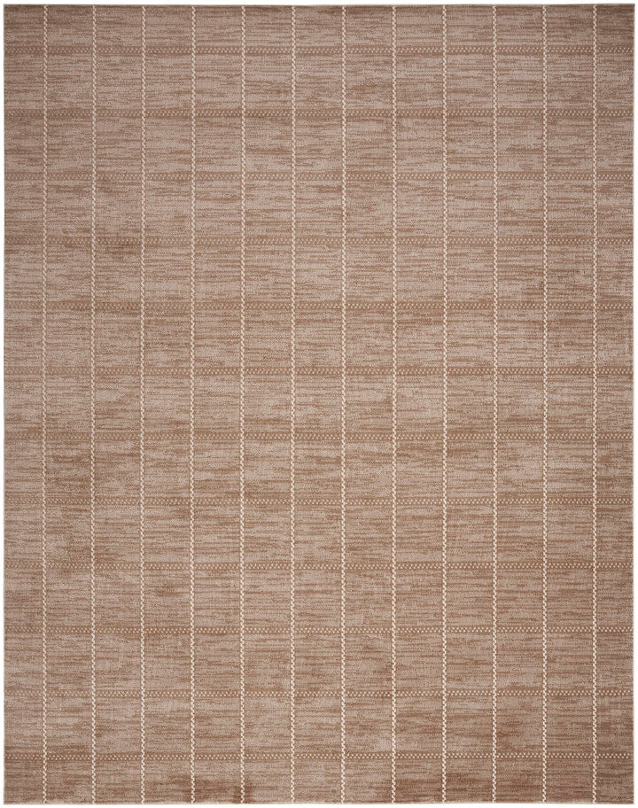 Nourison Serenity Home Geometric Mocha Ivory 7'10" x 9'10" Area -Rug Easy - Diamond Home USA