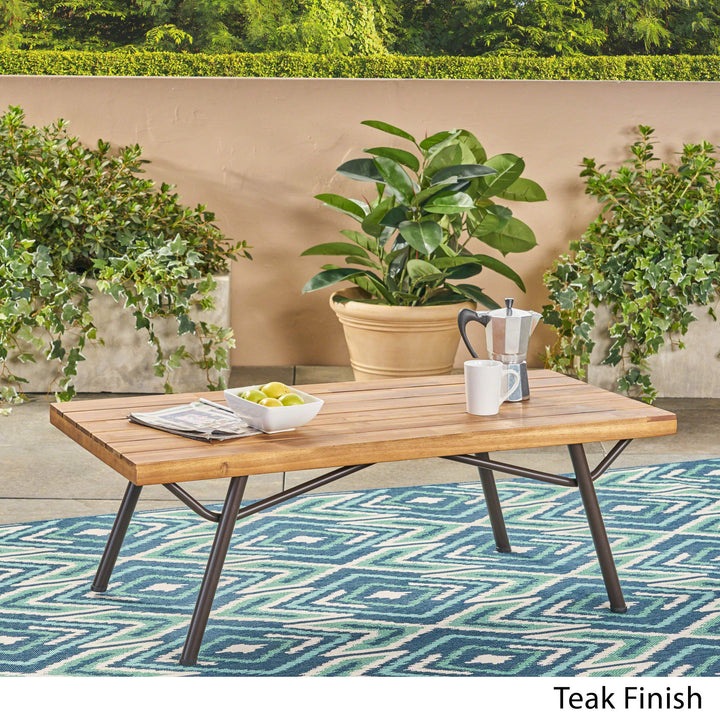Christopher Knight Home Baish Outdoor Acacia Wood Coffee Table Teak Finish - Diamond Home USA