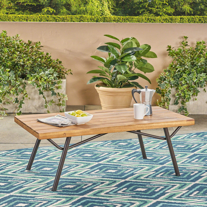Christopher Knight Home Baish Outdoor Acacia Wood Coffee Table Teak Finish - Diamond Home USA