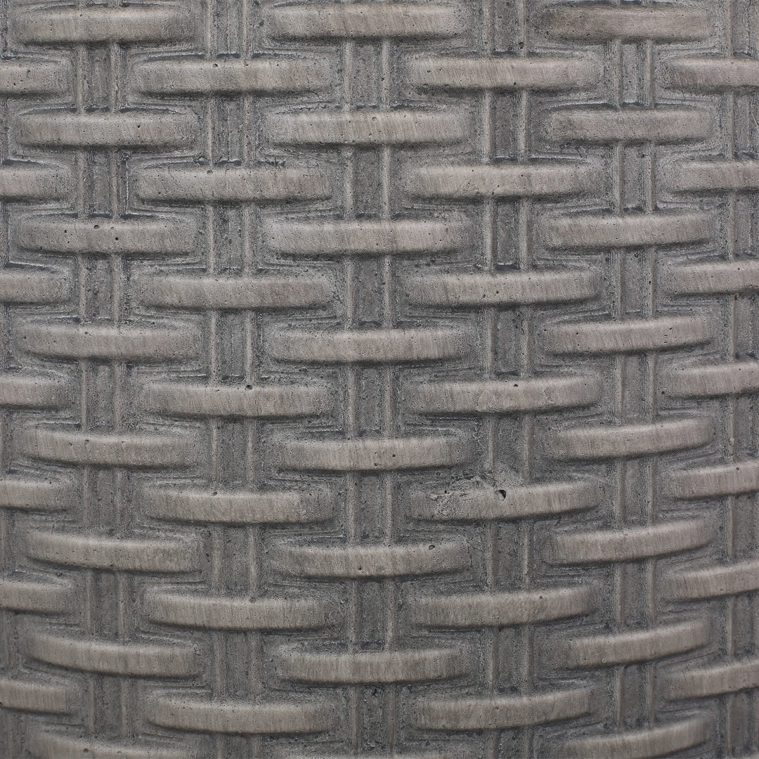 Outdoor Lightweight Concrete Side Table Grey Modern Contemporary Round Water - Diamond Home USA