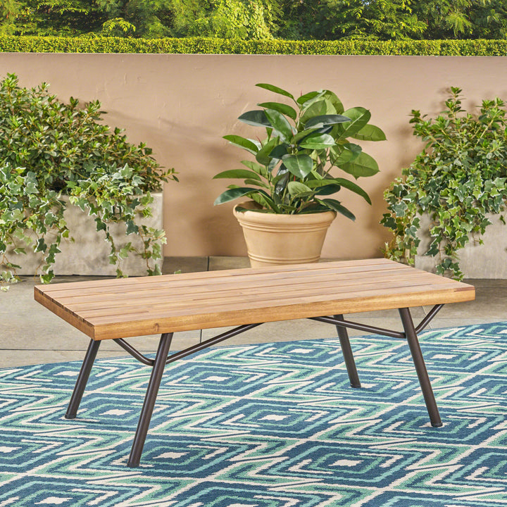 Christopher Knight Home Baish Outdoor Acacia Wood Coffee Table Teak Finish - Diamond Home USA