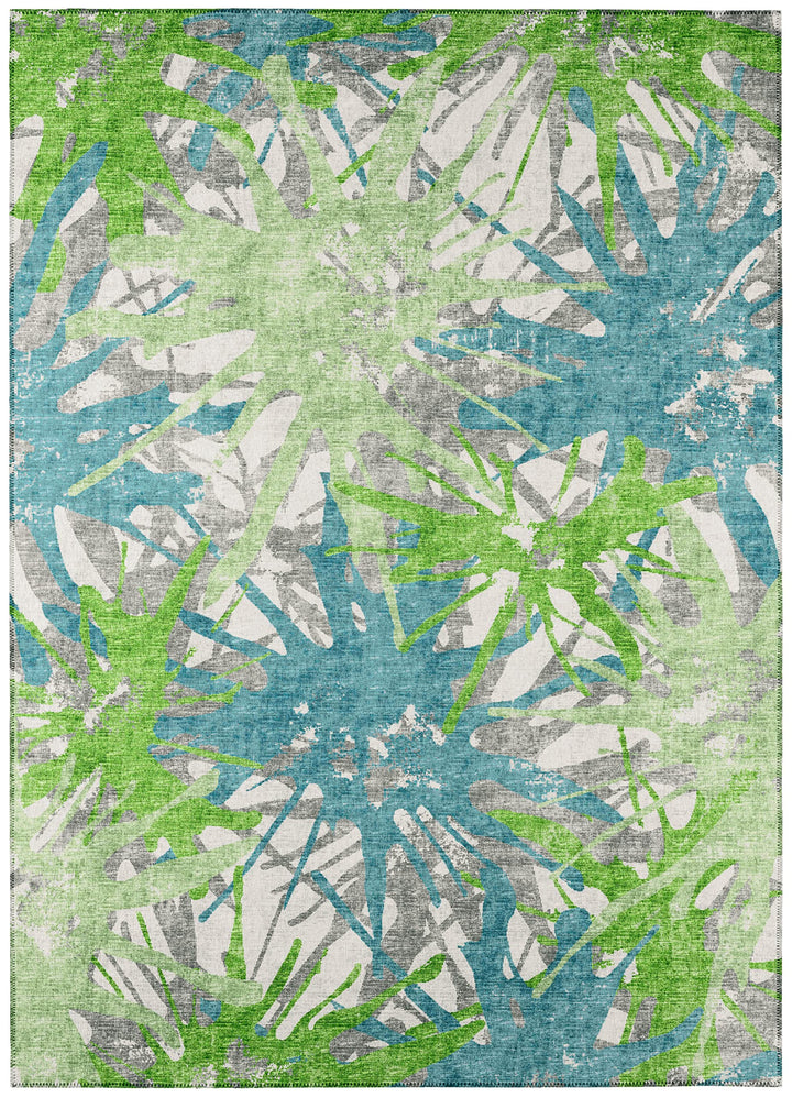 Addison Rugs Bravado ABV36 Green Washable 10' x 14' Indoor Outdoor Area Rug Easy 10' x 14' - Green