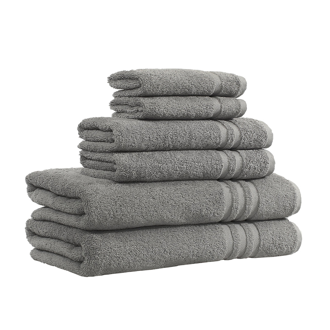 Linum Home Textiles 100% Turkish Cotton Denzi 6 Piece Combo Towel Set Dark Grey - Diamond Home USA