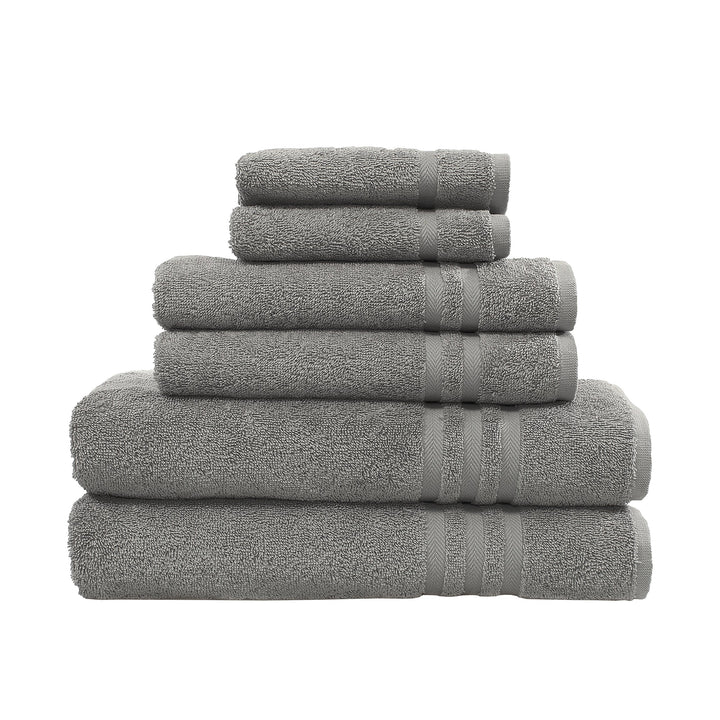 Linum Home Textiles 100% Turkish Cotton Denzi 6 Piece Combo Towel Set Dark Grey