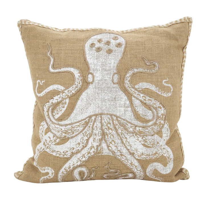 SARO LIFESTYLE Neptunian Collection Down Filled Octopus Throw Pillow Octopus 20"