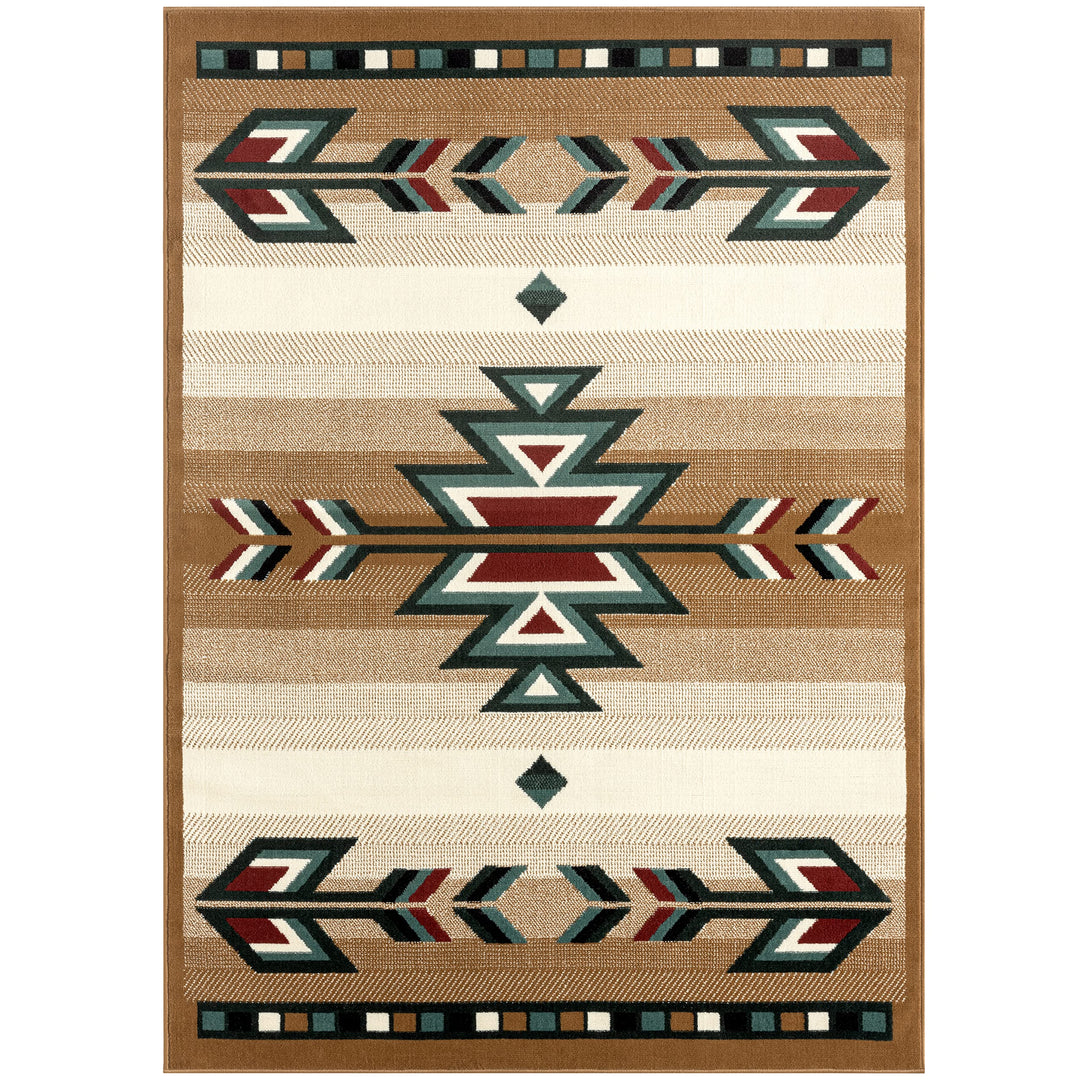 Home Dynamix Premium Sagrada Southwestern Geometric Area Rug Beige/Green 5'2"x7'4" - Ivory