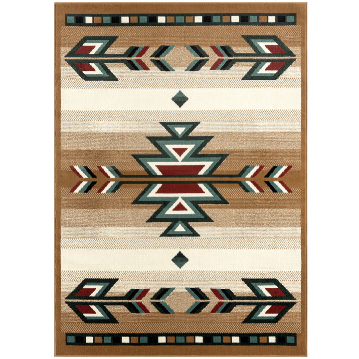 Home Dynamix Premium Sagrada Southwestern Geometric Area Rug Beige/Green 5'2"x7'4" - Ivory