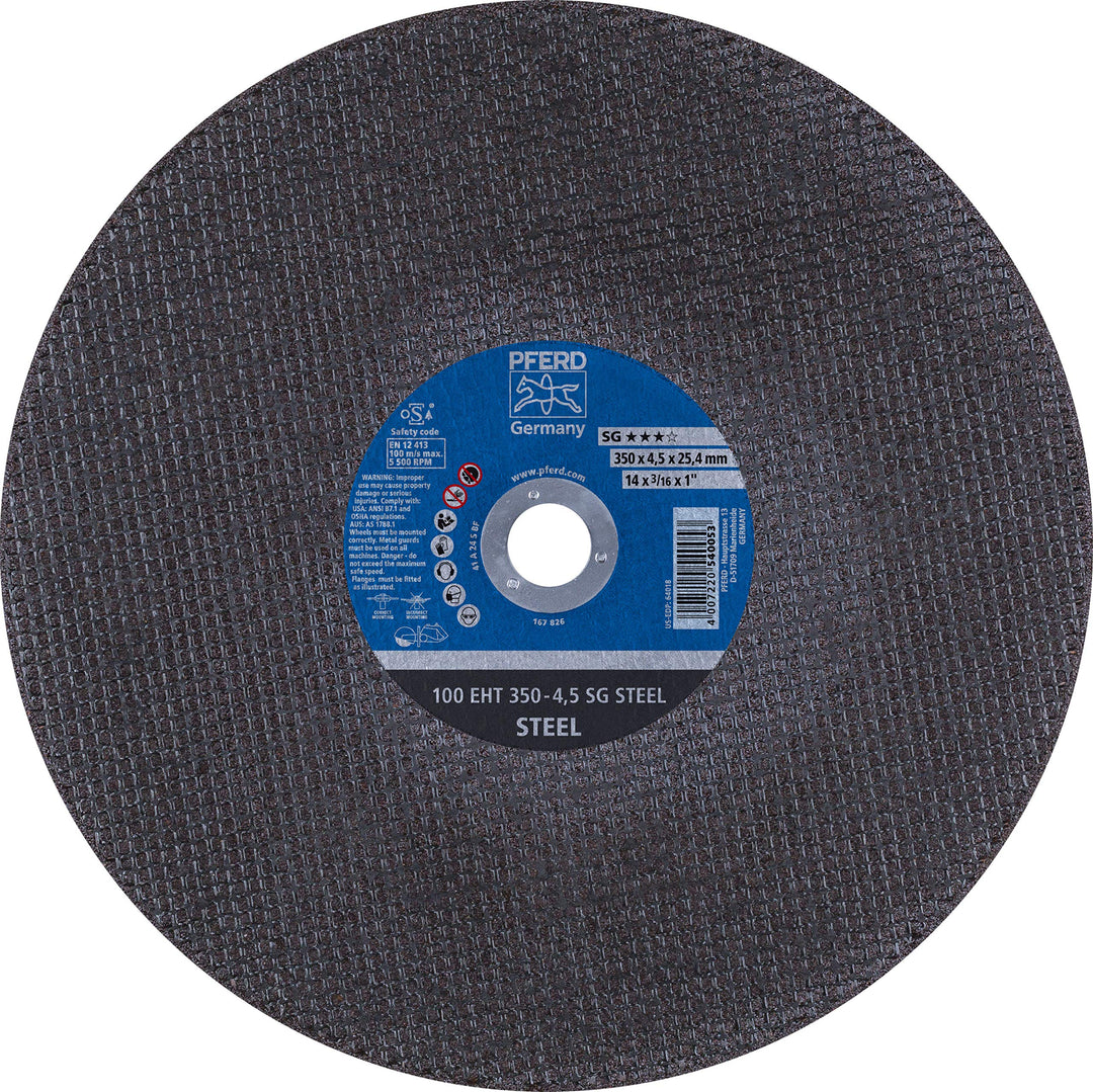 14" x 3/16" Cut-Off Wheel 1" AH - Portable A 24 R SG