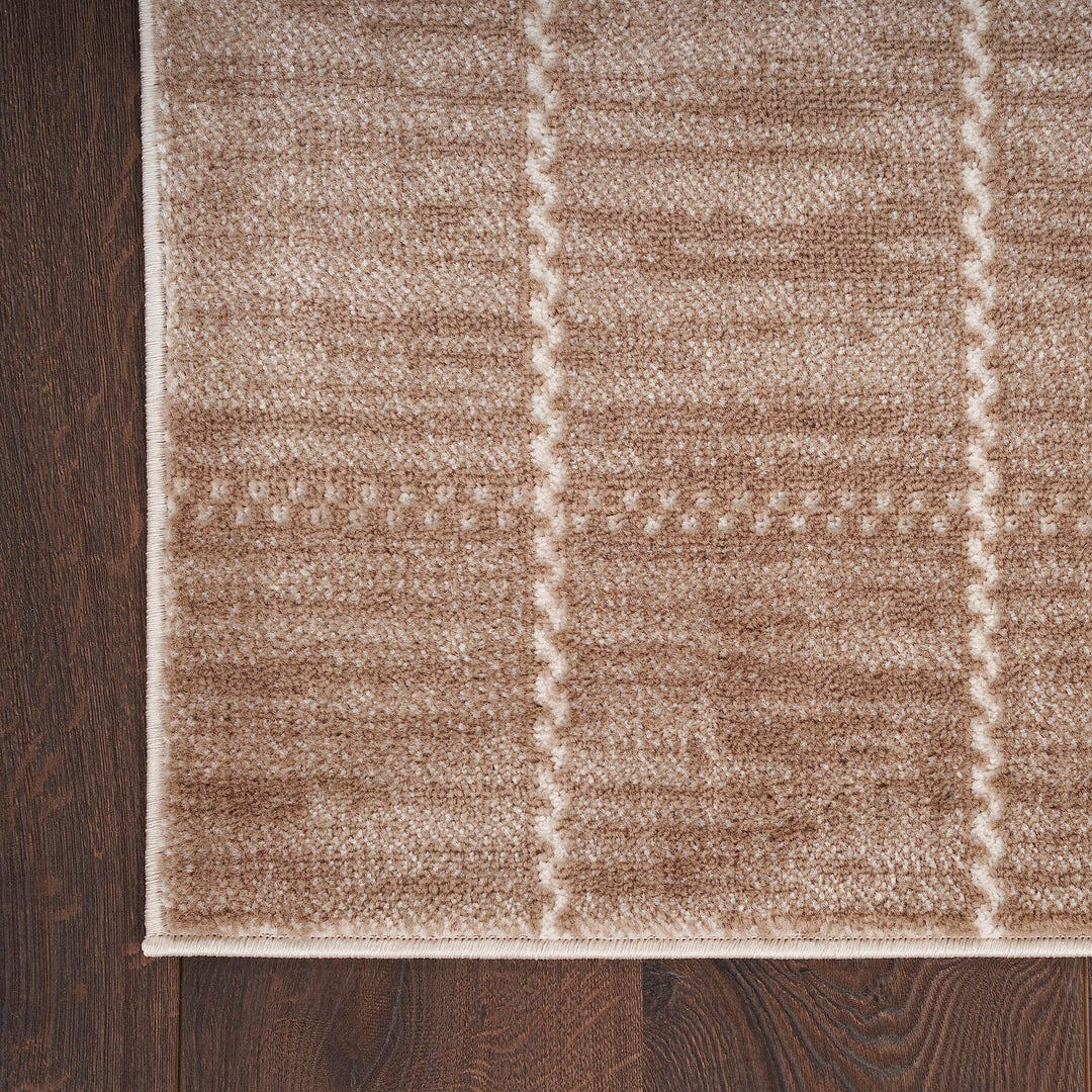 Nourison Serenity Home Geometric Mocha Ivory 7'10" x 9'10" Area -Rug Easy - Diamond Home USA