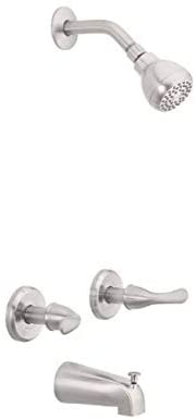 2 Lever Handle Tub Shower 2 Handle Brushed Nickel