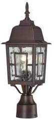 1 Light Rustic Bronze 17 inch Post Fixture Clear Glass