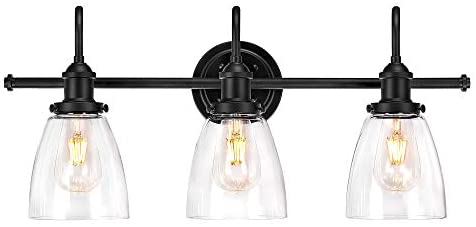 Matte Black 3 Light Cone Glass Shade Wall Sconce Modern Contemporary Metal - Diamond Home USA