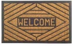 Welcome Coir Stripe Door Mat (30 X 18) 30 18 Black