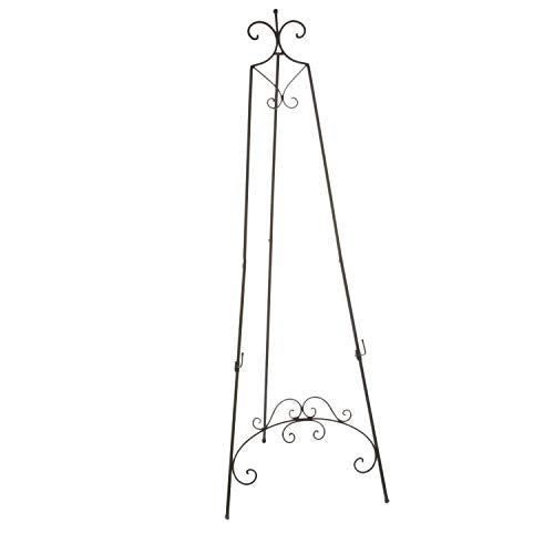65in Black Metal Floor Easel Free Standing Art Display Tall Decorative Picture Painting Drawing Artwork Holder Showcase 5ft 5in