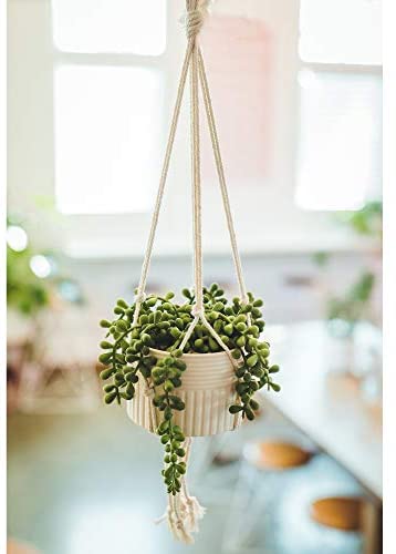 Artificial Plant String Pearls Macrame Hanging Ceramic