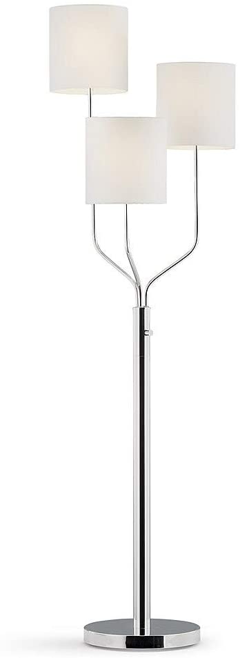 68 Inch High 3 Light Floor Lamp Silver Modern Contemporary Chrome