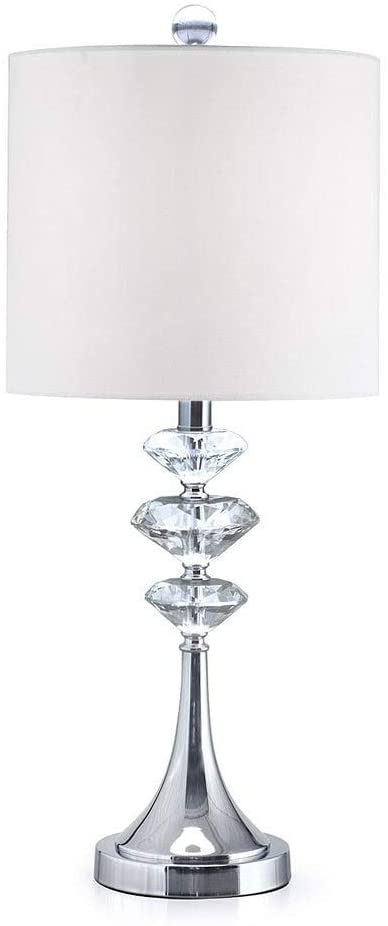 Diamond Cut Crystals Table Lamp Clear Glam Modern Contemporary Chrome - Diamond Home USA