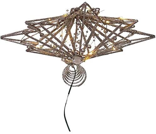 15 5 inch 30 Light Fairy Light Silver Star Treetop 15 5" - Diamond Home USA