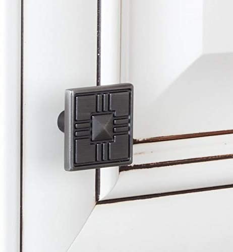 1 25 inch Craftsman Series Satin Pewter Square Cabinet Knobs (Case 25) Grey Metal - Diamond Home USA