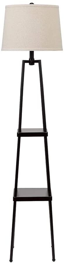 Modern Distressed Floor Lamp Black Contemporary Reading Light 3Way 4 Leg Standing Lamp Rustic Bedroom Living Room Metal