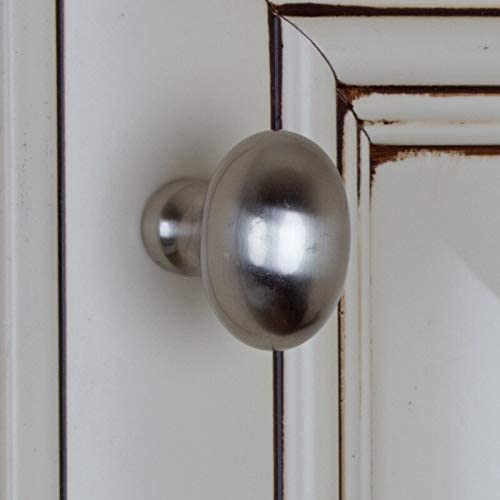 1 25 inch Satin Nickel Classic Oval Egg Cabinet Knobs (Pack 25) Grey Modern Contemporary Zinc Finish - Diamond Home USA