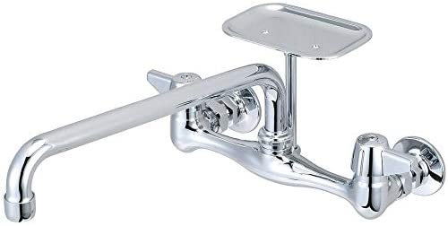 Central Brass Two Handle Wallmount Kitchen Faucet 12" Tube
