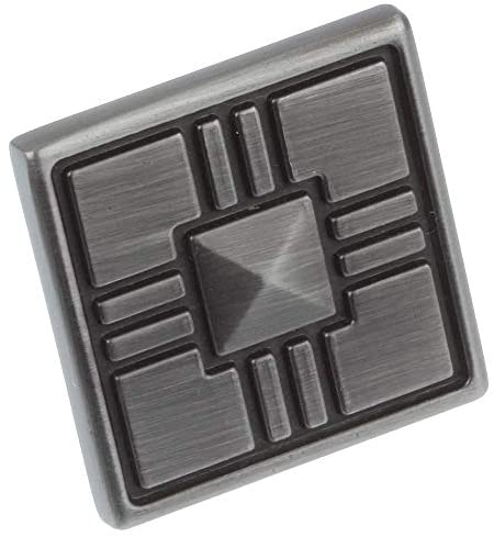 1 25 inch Craftsman Series Satin Pewter Square Cabinet Knobs