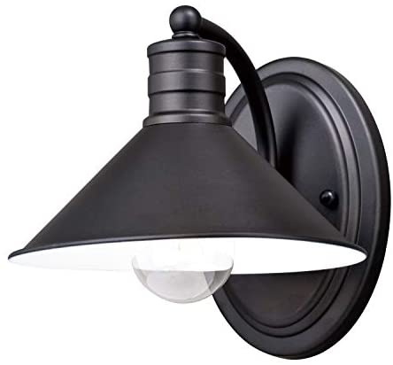 1 Light Bronze Farmhouse Barn Bathroom Wall Fixture 10 W X 7 25 H 8 D Brown Industrial Steel Dimmable Includes Hardware - Diamond Home USA