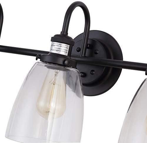 Matte Black 3 Light Cone Glass Shade Wall Sconce Modern Contemporary Metal - Diamond Home USA