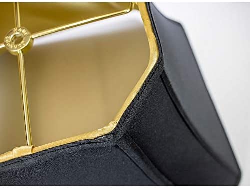 9x16x12 Square Cut Corner Shade Black Fabric/Gold Liner Modern Contemporary
