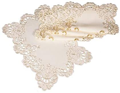 calloped Lace Embroidered Cutwork Placemats 13 by 19 Inch