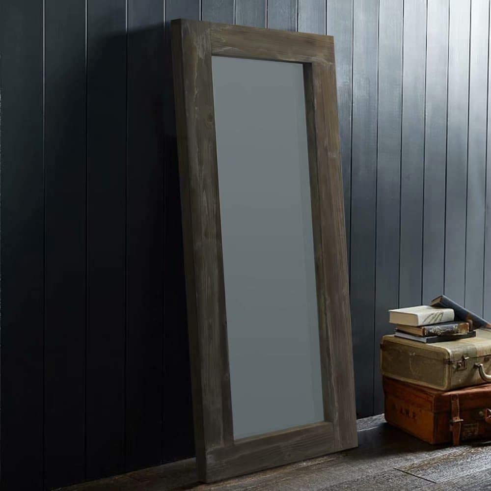 American Farmhouse Full Length Floor Mirror Hollow Wood
