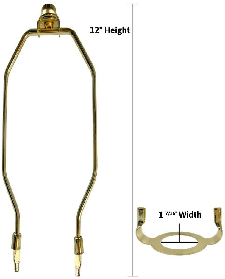 Slip Uno Adapter Converts Your 15" High Lampshade Fit Lamp Base (1 7/16" Opening) 12" h Modern Contemporary Brass