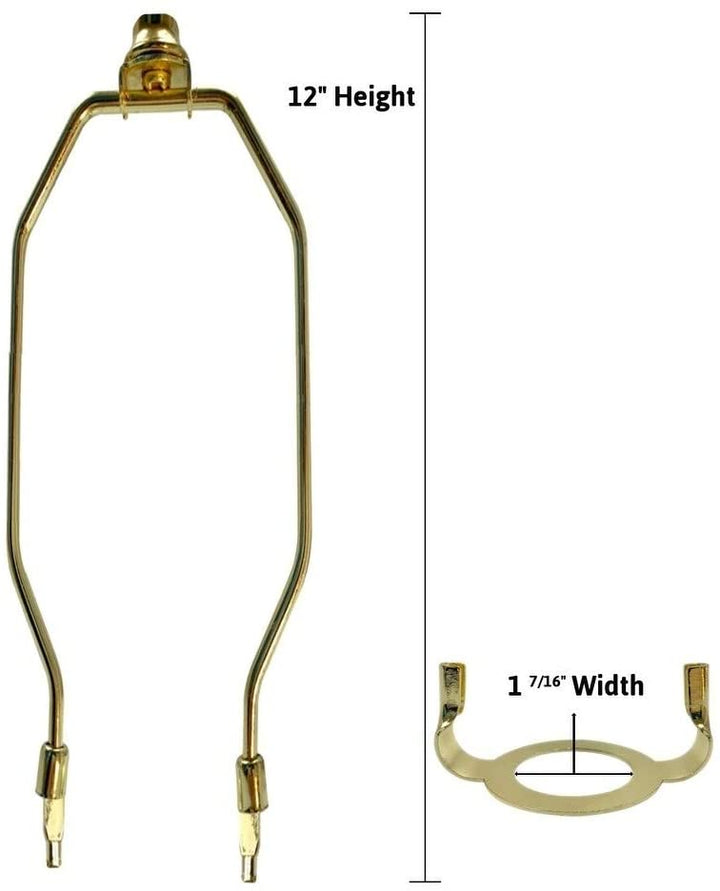 Slip Uno Adapter Converts Your 15" High Lampshade Fit Lamp Base (1 7/16" Opening) 12" h Modern Contemporary Brass