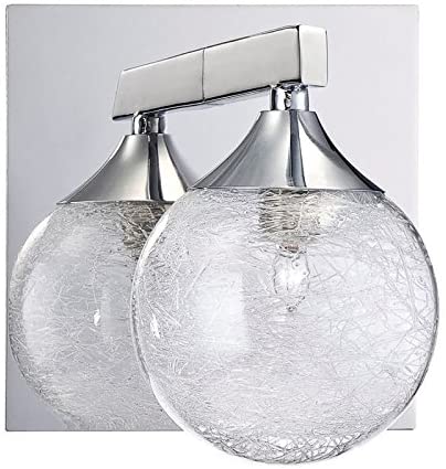1 Light Chrome Bath Vanity Traditional Transitional Glass