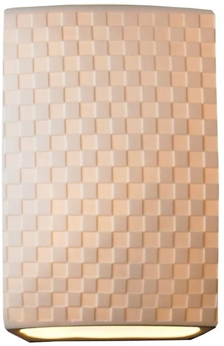 1 Light Checkerboard Impression Wall Sconce White Modern