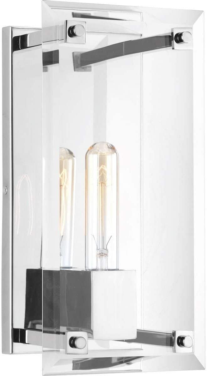 Collection 1 Light Polished Chrome Sconce Grey id Century
