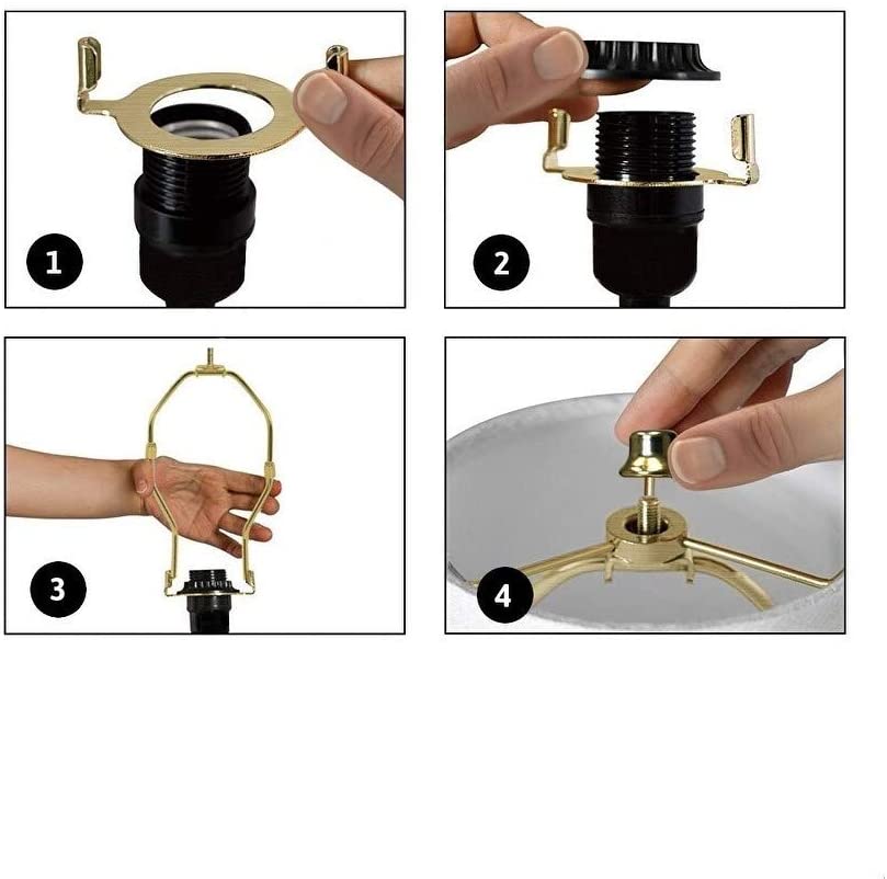 Slip Uno Adapter Converts Your 15" High Lampshade Fit Lamp Base (1 7/16" Opening) 12" h Modern Contemporary Brass