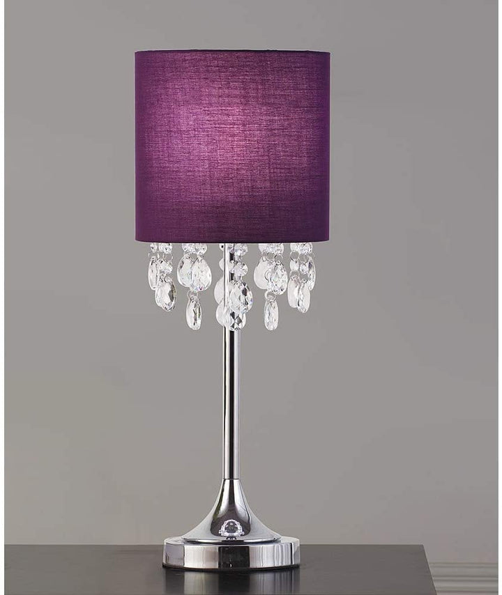 22" h rystal Pendants Table Lamp Purple lear Glam Modern