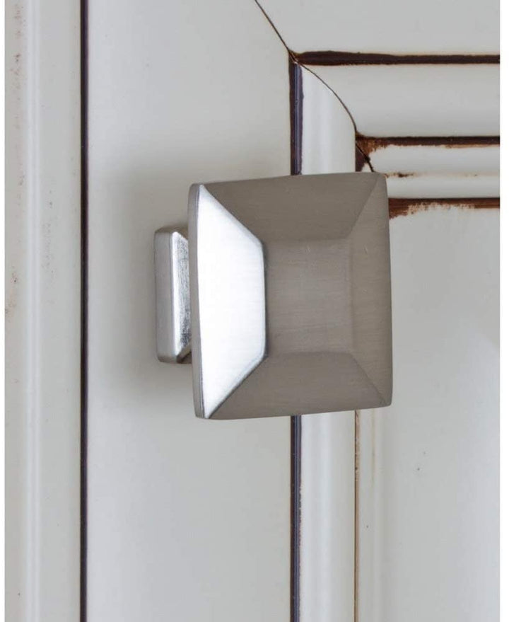 1 375 inch Satin Nickel Square Cabinet Knobs (Pack 10) Grey Metal Finish - Diamond Home USA