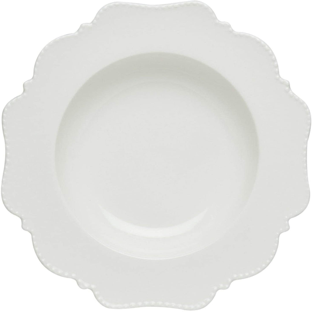 Pinpoint White immed Soup Bowl Set 6 Textured Traditional