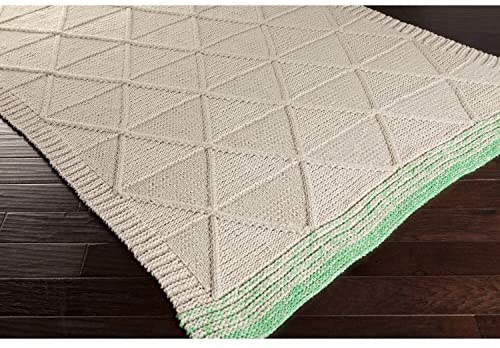 MISC Pepper Hand Woven Braided Area Rug 4' X 6' Green Graphic Kids Tween Acrylic Polyester Synthetic Latex Free Handmade